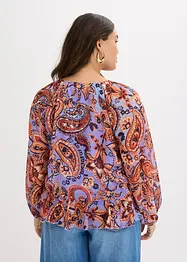 Chiffonbluse med volanger, bonprix