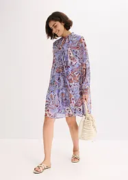 Tunikakjole i chiffon med knyting i halsen, bonprix