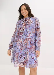 Tunikakjole i chiffon med knyting i halsen, bonprix