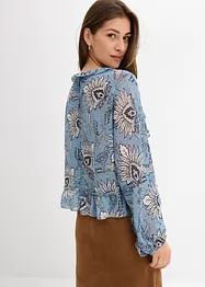 Chiffonbluse med rysjer, bonprix