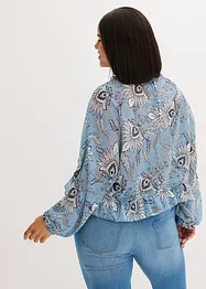 Chiffonbluse med rysjer, bonprix
