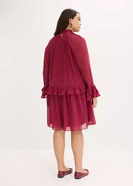 Chiffonkjole med volanger, bonprix