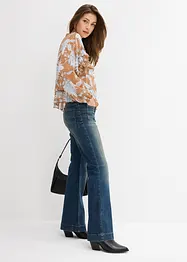 Chiffonbluse med rysjer, bonprix