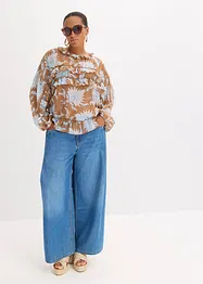 Chiffonbluse med rysjer, bonprix