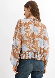 Chiffonbluse med rysjer, bonprix