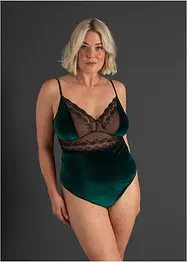Fløyelsbody ouvert, bonprix