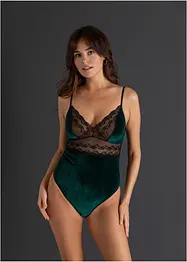 Fløyelsbody ouvert, bonprix