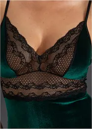 Fløyelsbody ouvert, bonprix