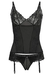 Korsett med strømpeholder +stringtruse ouvert (2-delt sett), VENUS
