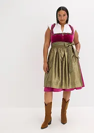 Dirndl med fløyel i midi-lengde (2-delt sett), bonprix