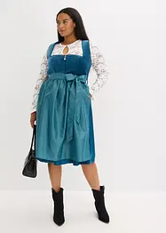 Dirndl med fløyel i midi-lengde (2-delt sett), bonprix