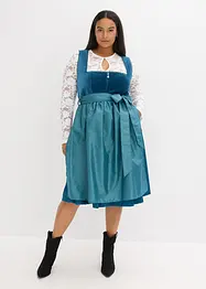 Dirndl med fløyel i midi-lengde (2-delt sett), bonprix
