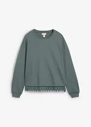 Sweatshirt med blondebesetning, bonprix