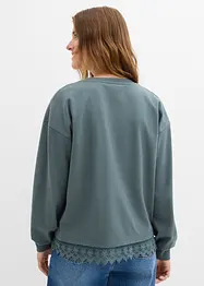 Sweatshirt med blondebesetning, bonprix