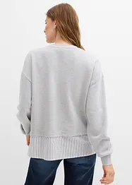 Sweatshirt med blusekant i falden, bonprix