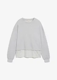 Sweatshirt med blusekant i falden, bonprix