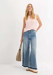 Ermeløs bluse i myk viskose, bonprix