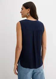 Ermeløs bluse i myk viskose, bonprix