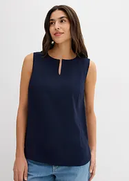 Ermeløs bluse i myk viskose, bonprix
