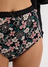 Høy truse med økologisk bomull (4-pack), bonprix