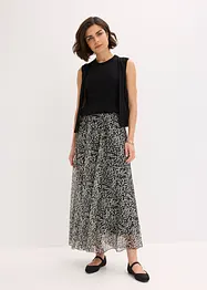 Jerseyskjørt med mesh, bonprix
