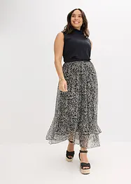 Jerseyskjørt med mesh, bonprix