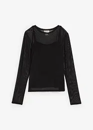 Langermet topp i mesh, bonprix