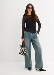 Langermet topp i mesh, bonprix