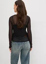 Langermet topp i mesh, bonprix