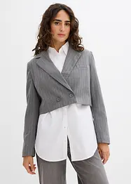 Kort blazer med krage med slag, bonprix