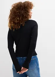 Ribbestrikket topp med økologisk bomull, bonprix