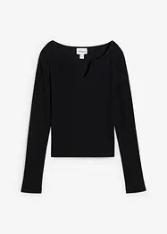 Ribbestrikket topp med økologisk bomull, bonprix