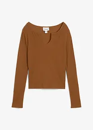 Ribbestrikket topp med økologisk bomull, bonprix