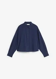 Kort, oversized skjorte med silke, bonprix
