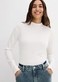 Langermet, ribbet topp, bonprix