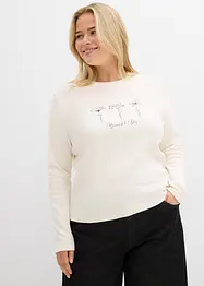 Langermet topp i 100% bomull, bonprix