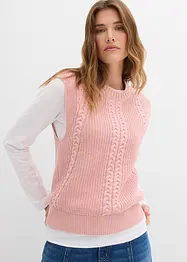 Strikket vest i bomullsmiks, bonprix