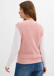 Strikket vest i bomullsmiks, bonprix