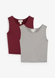 Figurnær cropped topp, dobbelpakning., bonprix