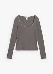 Ribbet topp i 100% økologisk bomull, bonprix