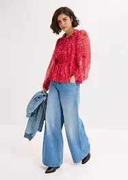Knytebluse i chiffon, bonprix