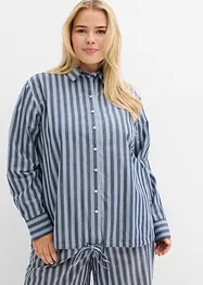 Oversized skjorte med knyting i falden, bonprix