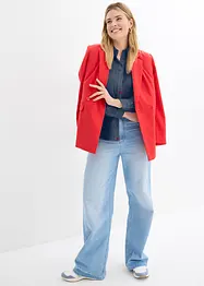 Musselin-bluse med hjertemønster, bonprix