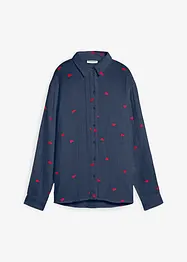 Musselin-bluse med hjertemønster, bonprix