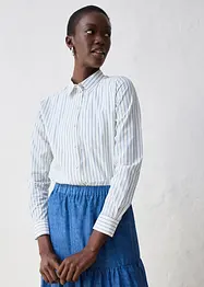 Skjortebluse med silkeandel, bonprix