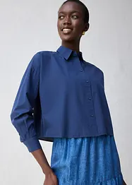 Kort, oversized skjorte med silke, bonprix