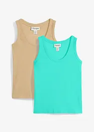 Singlet med økologisk bomull (2-pack), bonprix