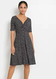 Jerseykjole med drapering og print, bonprix