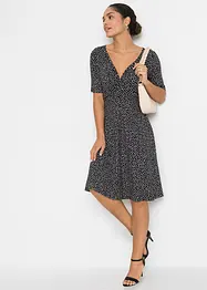 Jerseykjole med drapering og print, bonprix