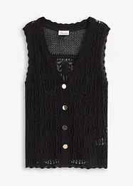 Strikkevest i hullstrikk, bonprix